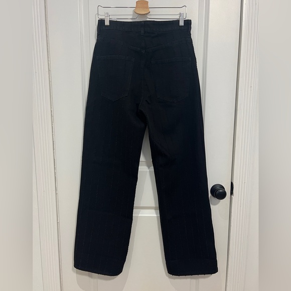 *NWT* H&M ‘EDITION’ COLLECTION CREASED WIDE LEG FULL LENGTH JEANS SZ US 8 - Picture 5 of 14